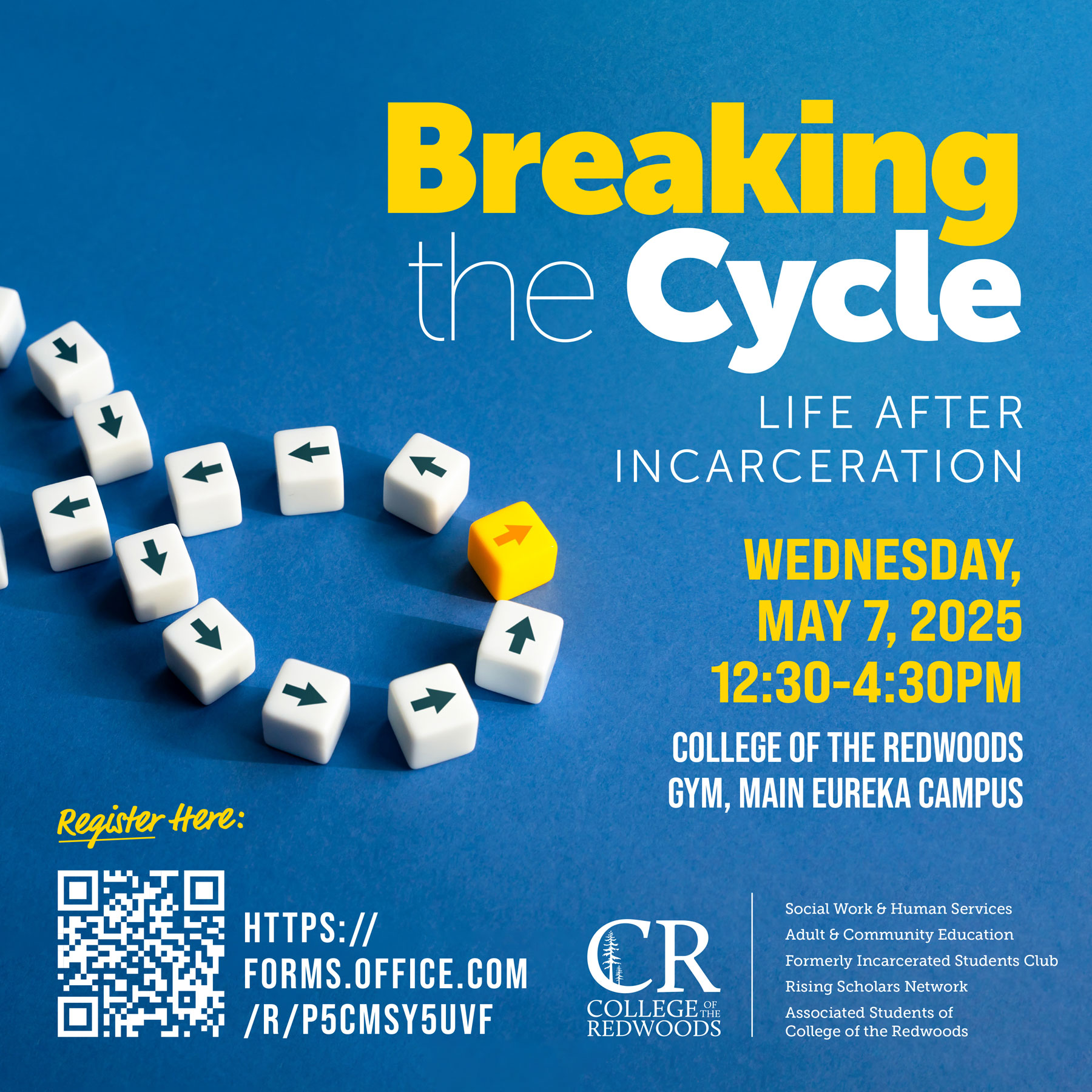 dice with arrows fixed to them, creating a figure-8 shape