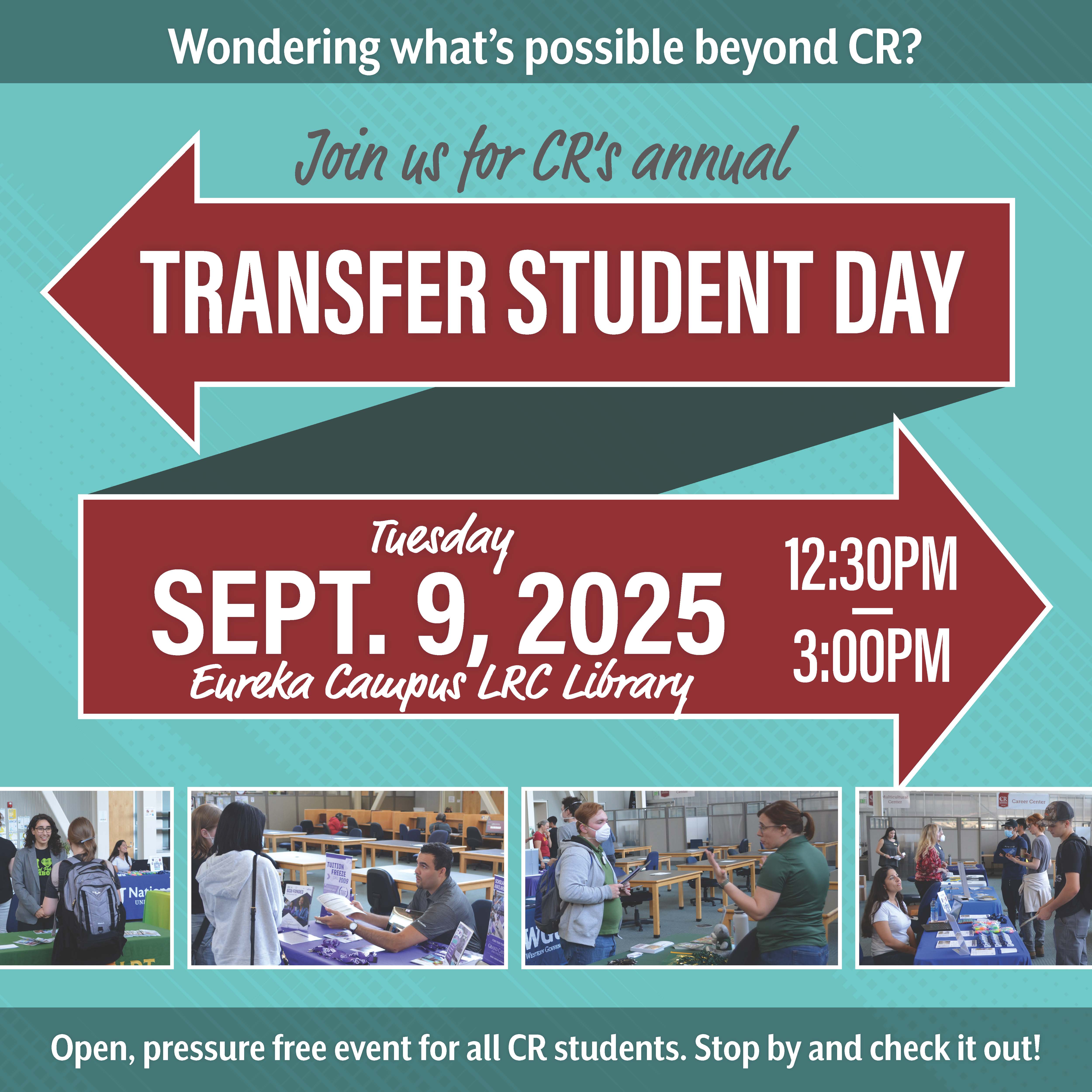 students at tables talking to professionals